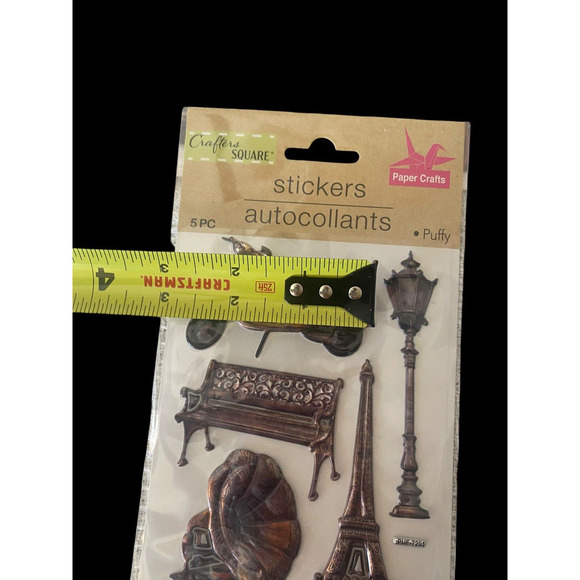 Crafters Square Puffy Stickers Set Lot 3 Pks Vintage Cameras Music Instruments - Picture 16 of 16